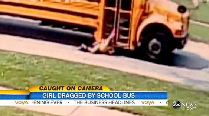 Caught On Video Elementary School Girl Dragged By School Bus