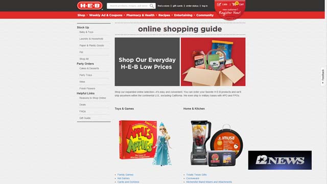 H E B launches online store 12newsnow