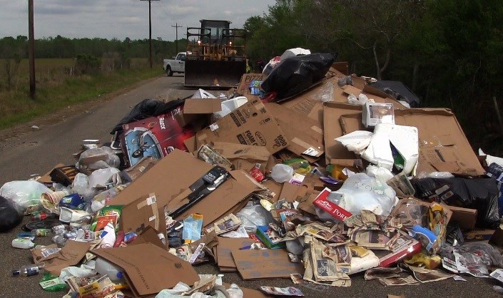 Trash heap appears in roadway near Beaumont park 12newsnow